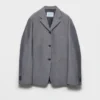 Chaqueta de mohair de cabrito de un solo pecho Chaqueta de mohair de cabrito de un solo pecho
