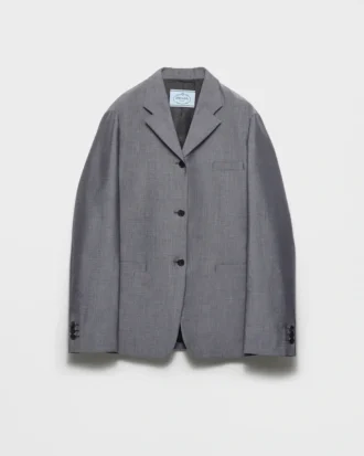 Chaqueta de mohair de cabrito de un solo pecho
