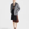 Chaqueta de mohair de cabrito de un solo pecho Chaqueta de mohair de cabrito de un solo pecho