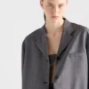 Chaqueta de mohair de cabrito de un solo pecho Chaqueta de mohair de cabrito de un solo pecho
