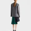 Chaqueta de mohair de cabrito de un solo pecho Chaqueta de mohair de cabrito de un solo pecho
