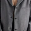 Chaqueta de mohair de cabrito de un solo pecho Chaqueta de mohair de cabrito de un solo pecho