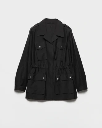 Chaqueta de mohair de cabrito teñida en prenda Chaqueta de mohair de cabrito teñida en prenda