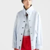 Chaqueta de mohair de cabrito y popelín