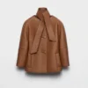 Chaqueta de piel napa con bufanda