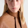 Chaqueta de piel napa con bufanda