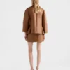Chaqueta de piel napa con bufanda