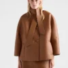 Chaqueta de piel napa con bufanda