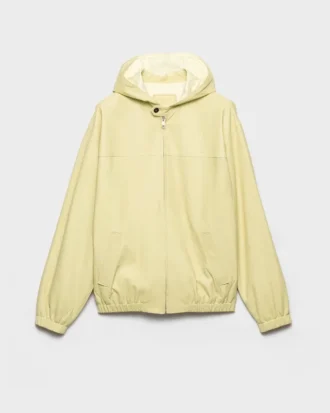 Chaqueta de piel napa con capucha