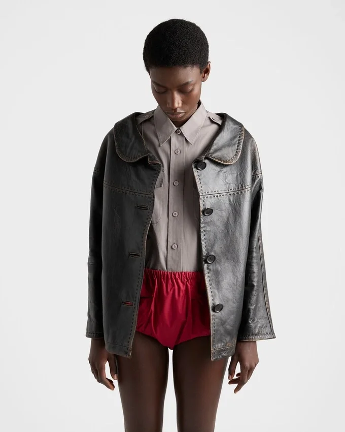Chaqueta de piel napa envejecida Chaqueta de piel napa envejecida