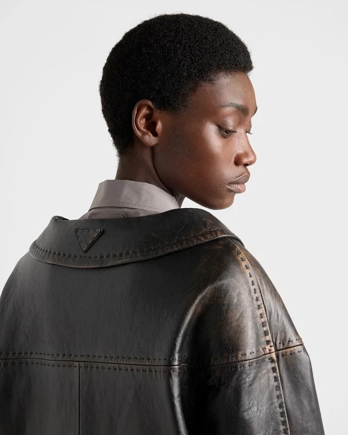 Chaqueta de piel napa envejecida Chaqueta de piel napa envejecida