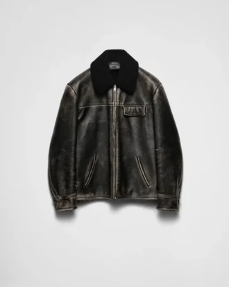 Chaqueta de piel napa y borreguillo