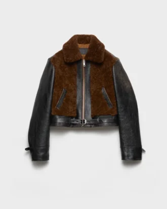 Chaqueta de piel y borreguillo