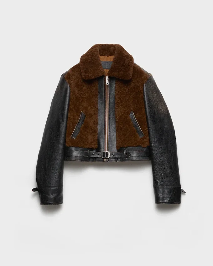 Chaqueta de piel y borreguillo Chaqueta de piel y borreguillo