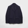 Chaqueta de popelín elástico de un solo pecho Chaqueta de popelín elástico de un solo pecho