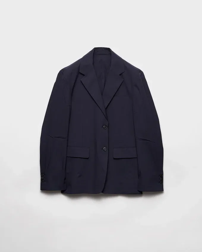 Chaqueta de popelín elástico de un solo pecho Chaqueta de popelín elástico de un solo pecho