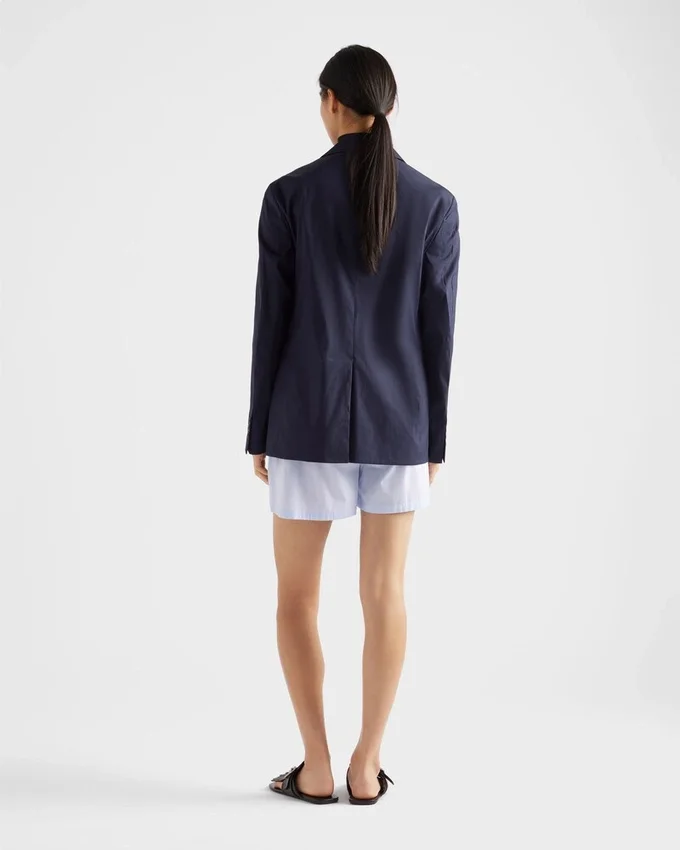 Chaqueta de popelín elástico de un solo pecho Chaqueta de popelín elástico de un solo pecho