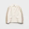Chaqueta de seda y lana de un solo pecho Chaqueta de seda y lana de un solo pecho