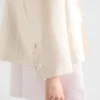 Chaqueta de seda y lana de un solo pecho Chaqueta de seda y lana de un solo pecho