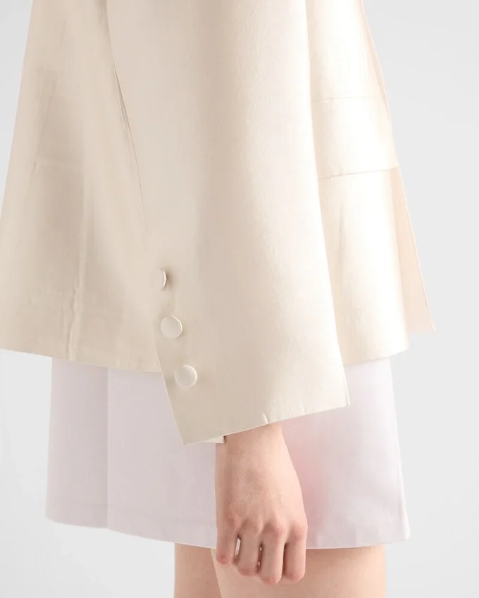 Chaqueta de seda y lana de un solo pecho Chaqueta de seda y lana de un solo pecho