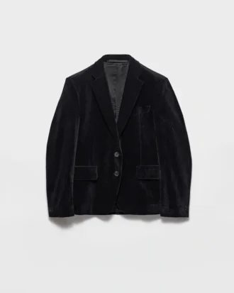 Chaqueta de terciopelo de un solo pecho