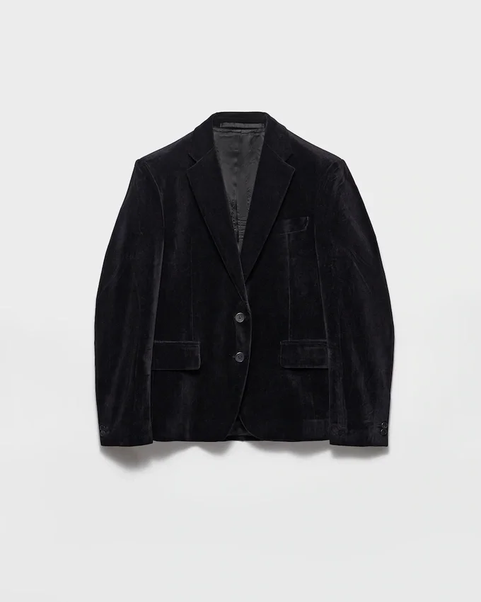 Chaqueta de terciopelo de un solo pecho Chaqueta de terciopelo de un solo pecho