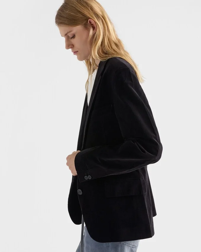 Chaqueta de terciopelo de un solo pecho Chaqueta de terciopelo de un solo pecho