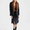 Chaqueta de un solo pecho con costura en forma de espiga