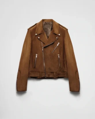 Chaqueta motera de gamuza