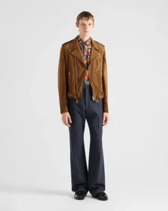 Chaqueta motera de gamuza