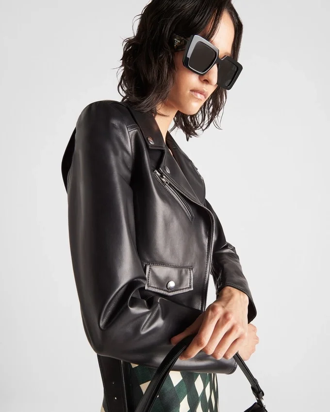 Chaqueta motera de piel napa Chaqueta motera de piel napa