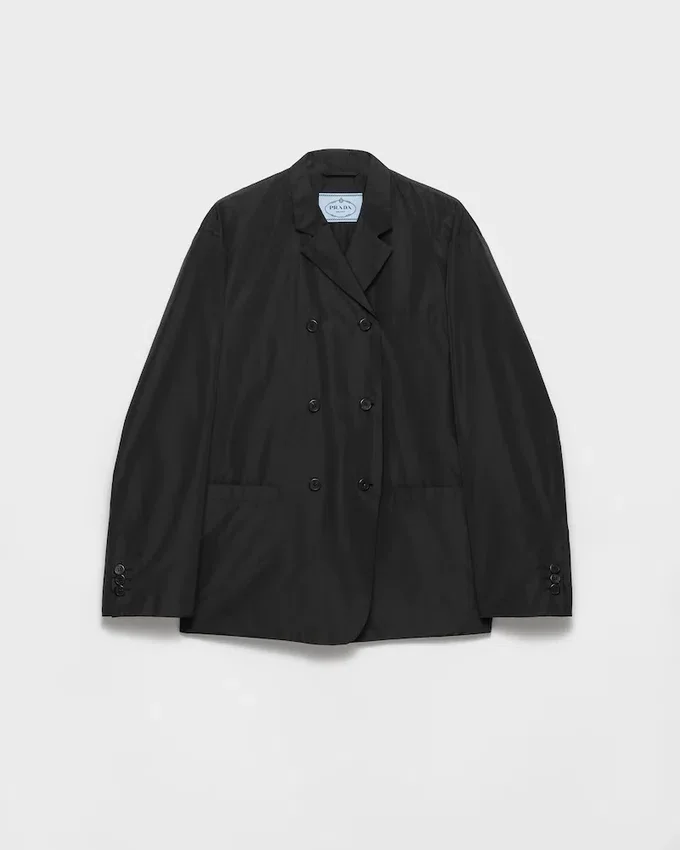 Chaqueta técnica de tafetán de doble botonadura Chaqueta técnica de tafetán de doble botonadura