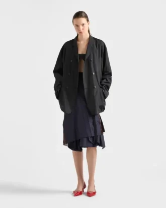 Chaqueta técnica de tafetán de doble botonadura