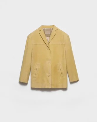 Chaqueta tipo cabán de gamuza