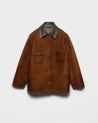Chaqueta tipo cabán de gamuza