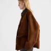 Chaqueta tipo cabán de gamuza