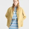 Chaqueta tipo cabán de gamuza
