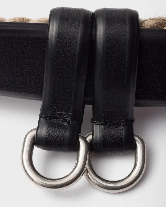 Cinturón de cuero y cordón Cinturón de cuero y cordón