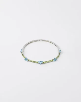 Collar Couleur Vivante – Oro blanco con aguamarina y peridoto Collar Couleur Vivante – Oro blanco con aguamarina y peridoto