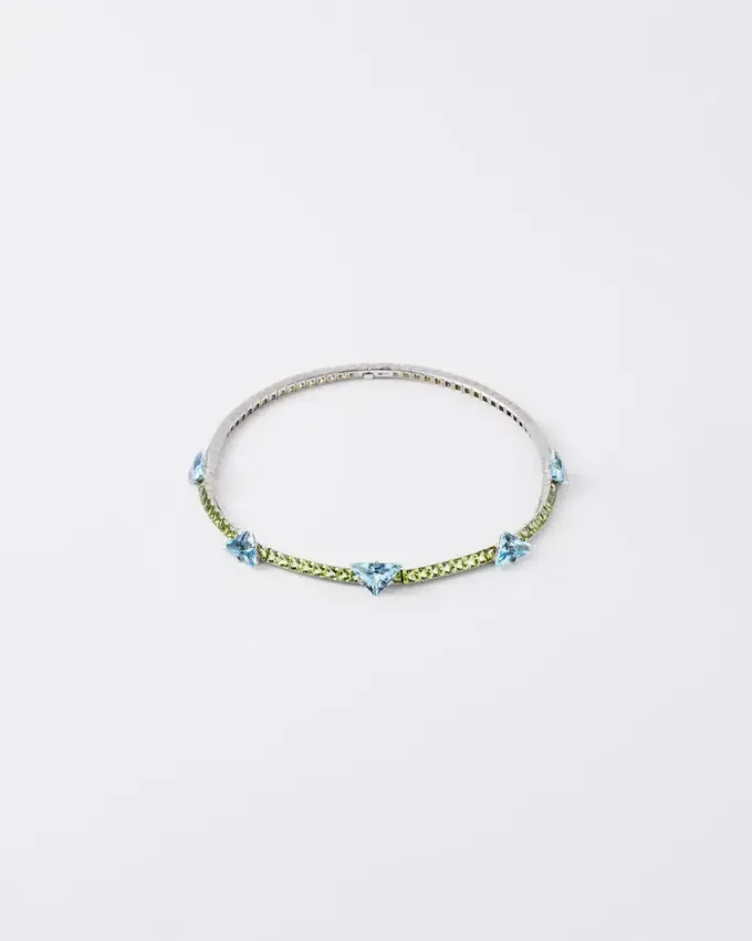 Collar Couleur Vivante – Oro blanco con aguamarina y peridoto Collar Couleur Vivante – Oro blanco con aguamarina y peridoto
