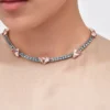 Collar Couleur Vivante – Oro blanco con morganita y aguamarina Collar Couleur Vivante – Oro blanco con morganita y aguamarina