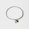 Collar de metal con perla