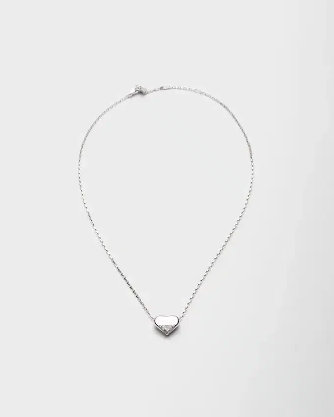 Collar Eternal Gold Nano Heart en oro blanco con diamante creado en laboratorio Collar Eternal Gold Nano Heart en oro blanco con diamante creado en laboratorio