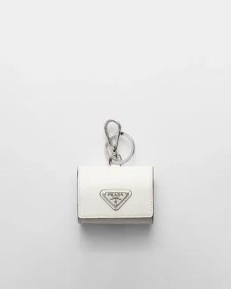 Estuche para audífonos de piel Saffiano con llavero