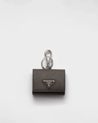 Estuche para audífonos de piel Saffiano con llavero