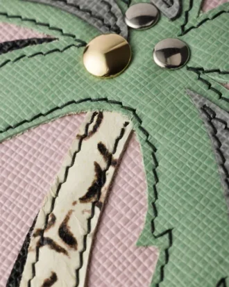 Etiqueta con nombre de piel Saffiano y Ayers