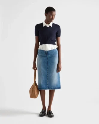 Falda acampanada de denim