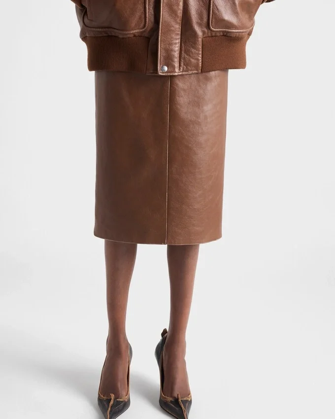 Falda lápiz de piel napa Falda lápiz de piel napa
