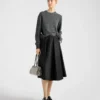 Falda midi circular de chino