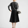 Falda midi circular de chino